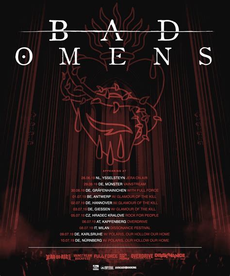 Bad omens tour - That seems to have been the mantra at the core of the UK and European legs of Bad Omens’ Tour Of The Concrete Jungle. With venue upgrades, extra dates and instant sellouts at every turn, the band’s first trip over the Atlantic in just over four years has become one of the hottest tickets in post-hardcore, and …